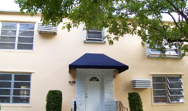 Residential Entryway and Porte Cocheres Blue Awning