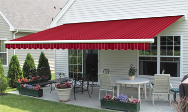 Residential Patio and Terrace Awning Red